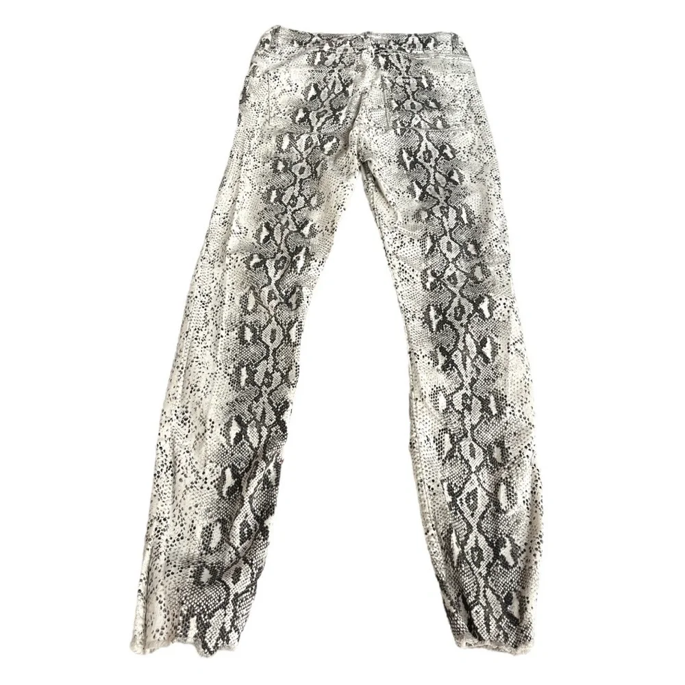 Zara Snake Pattern Skinny Jeans White Black Size 4